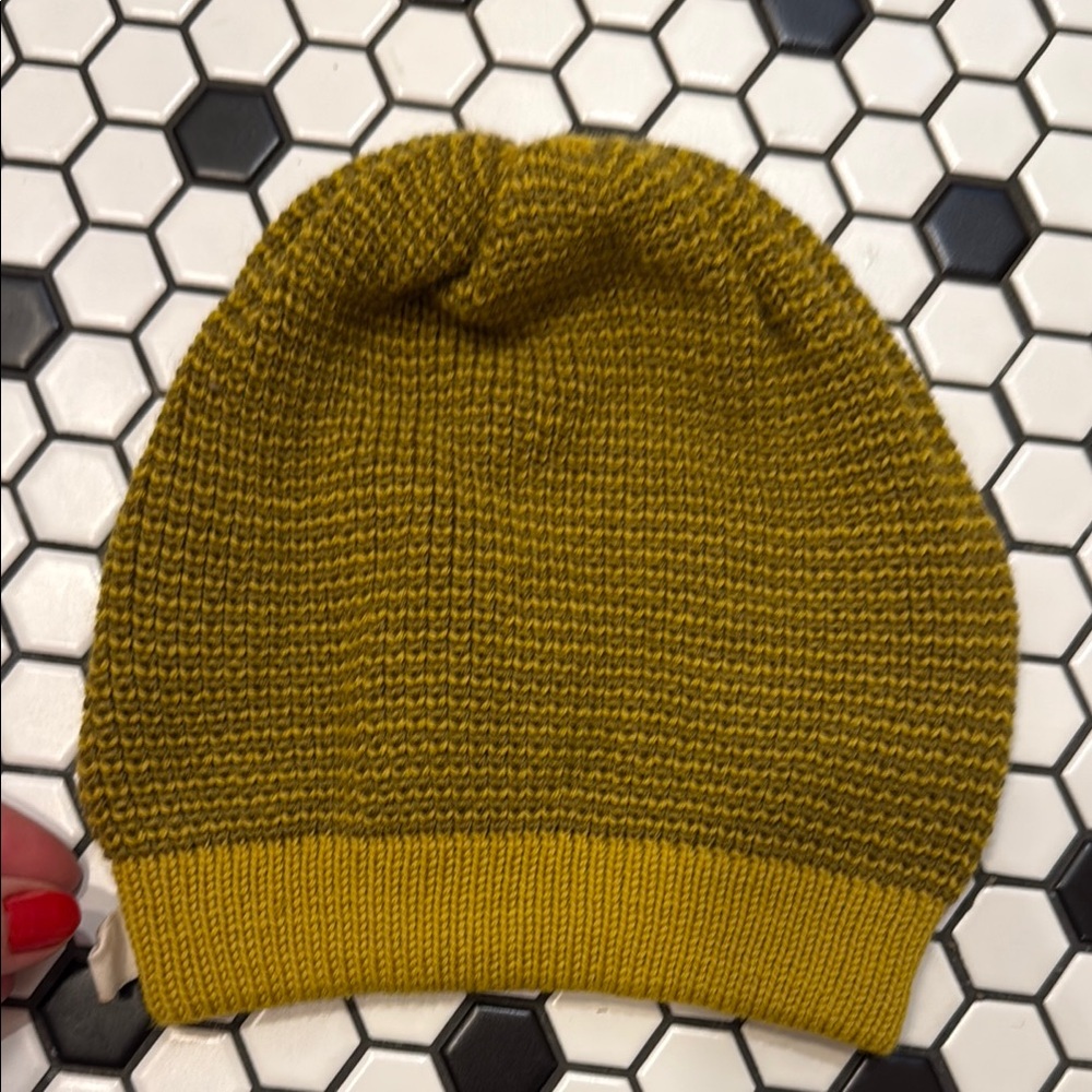 Yellow Knit Slouchy Beanie Hat